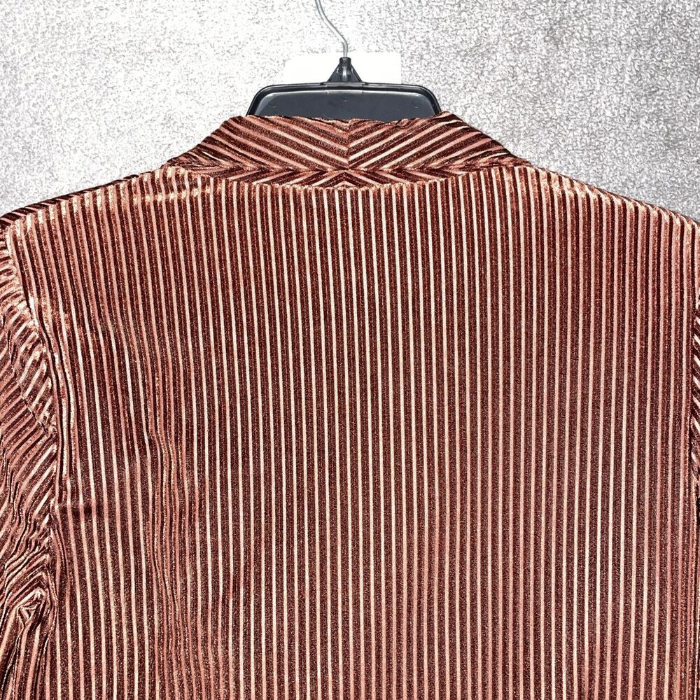 Nasty Gal Blazer Jacket Ribbed Velvet Double Breasted Brown Bronze Size 8 - Picture 12 of 16